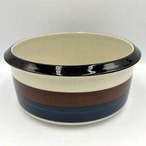 Vintage Arabia Finland Kaira Serving Vegetable Bowl 7.5" Blue Brown Black